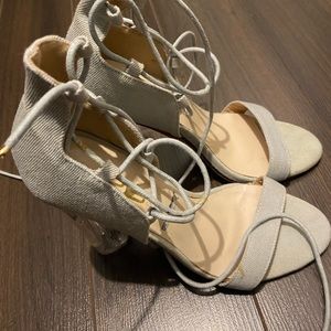 Denim heels